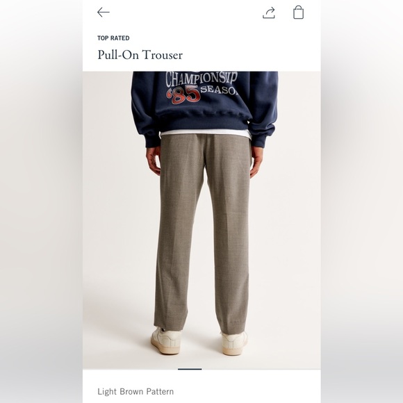 Pull-on Trouser Pants Light Brown Pattern - Picture 5 of 6